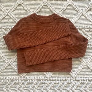 GARAGE Waffles Rust Crop Top Sweater XS